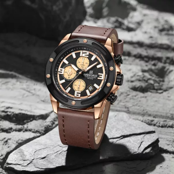 Naviforce 8074 For Men - Rose Brown - Image 2