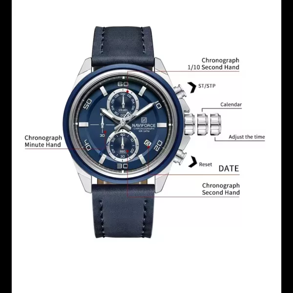 Naviforce 8075 For Men - Blue - Image 4