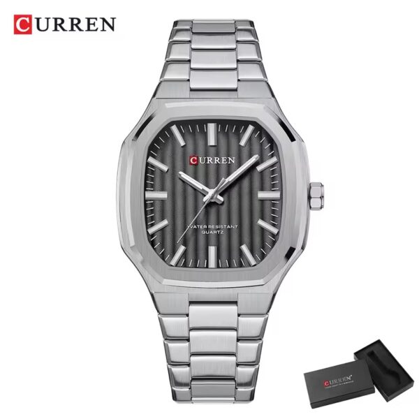 Curren 8458 For Men - Silver Black - Image 2