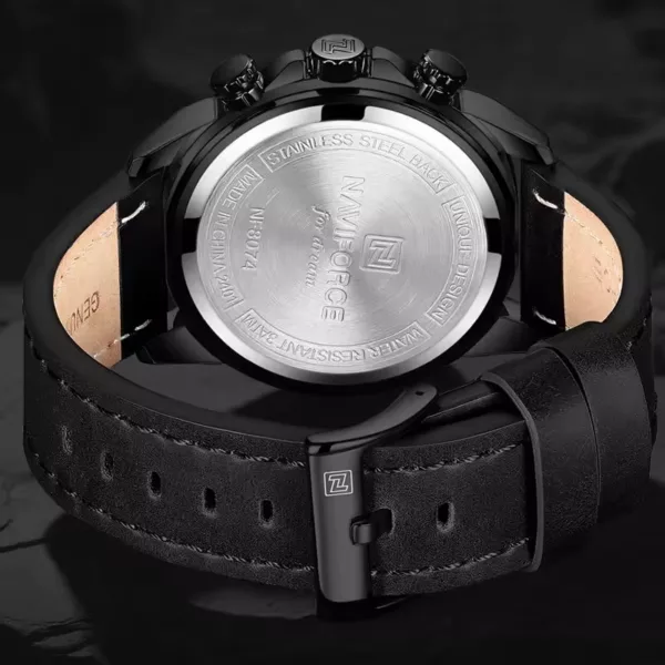 Naviforce 8074 For Men - Black White - Image 5