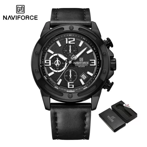 Naviforce 8074 For Men - Black White - Image 3