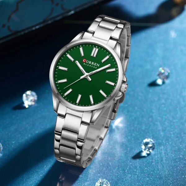 Curren 9090 - Silver Green For Woman - Image 4