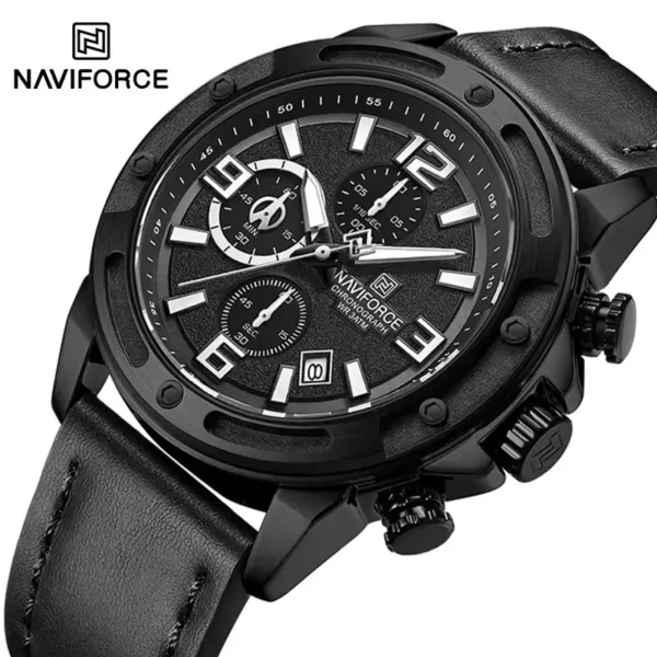 Naviforce 8074 For Men - Black White - Image 2