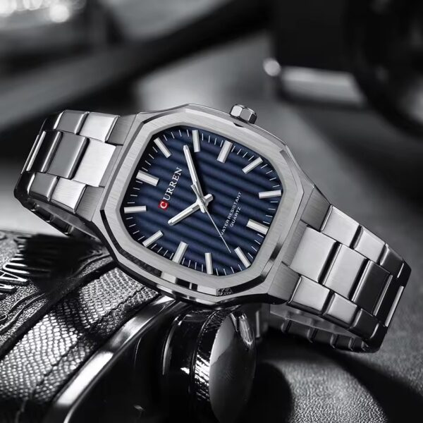 Curren 8458 For Men - Silver Blue - Image 2