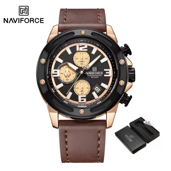 Naviforce 8074 For Men - Rose Brown - Image 6