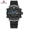 Naviforce 6104 For Men - Silver Black