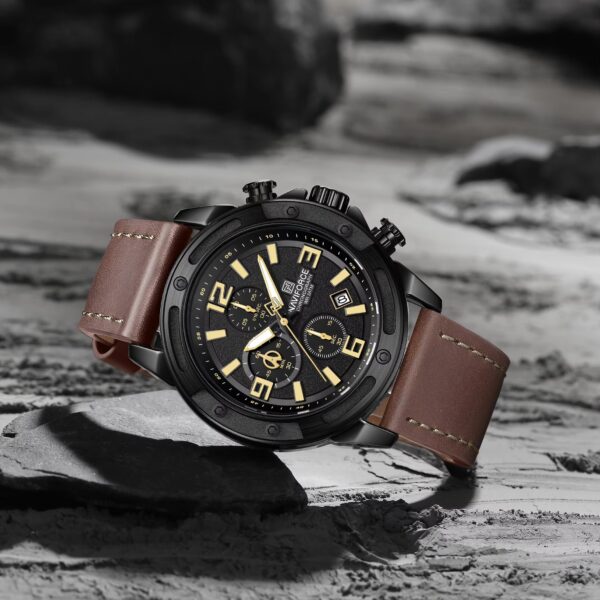 Naviforce 8074 For Men - Black Brown - Image 2