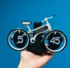 MidClock HY-F117 Unique Bicycle Vintage Flip Desk Clock – White - Image 3