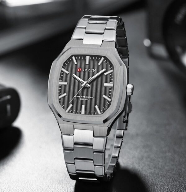 Curren 8458 For Men - Silver Black - Image 1