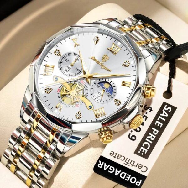 Poedagar 938 For Men - Silver Gold White - Image 1