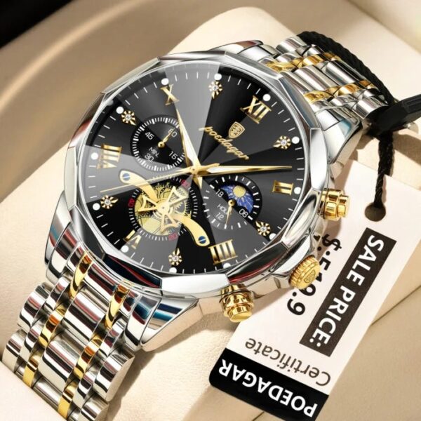 Poedagar 938 For Men - Silver Gold Black - Image 1
