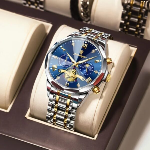 Poedagar 938 For Men - Silver Gold Blue - Image 3