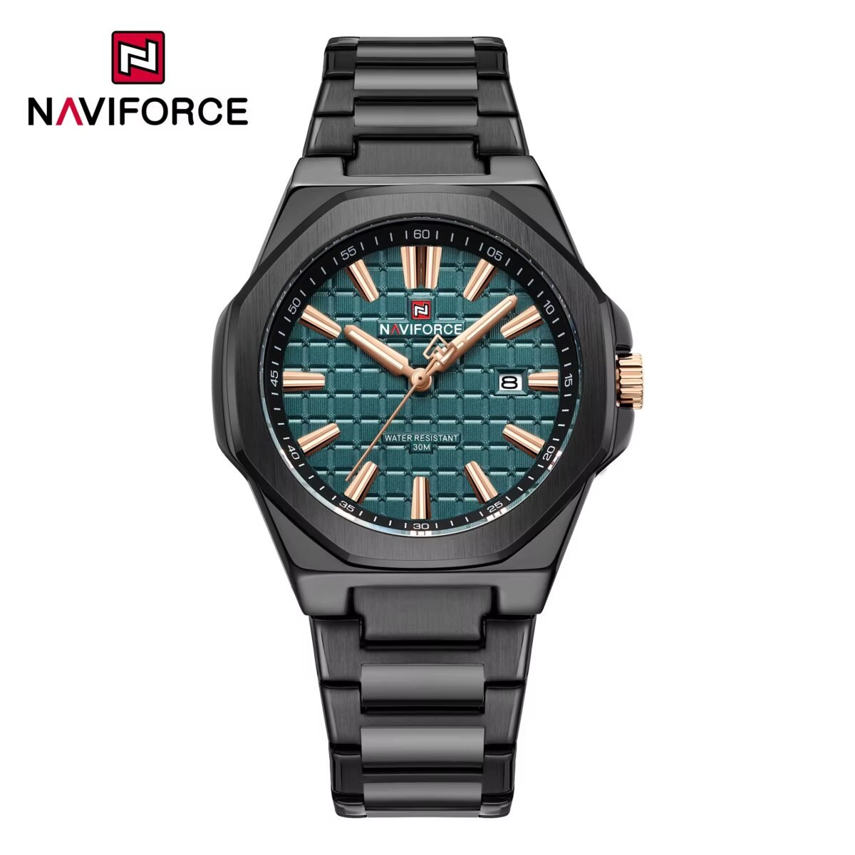 Naviforce 9258 CH For Men - Black Green - Image 2