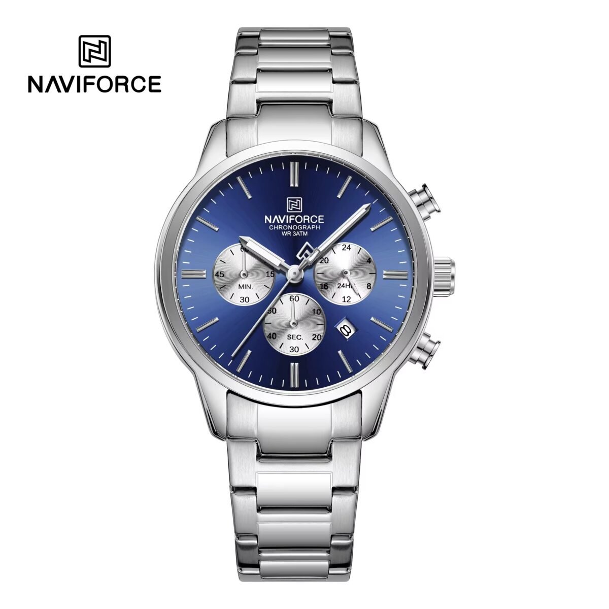 Naviforce 8076 For Men - Silver Blue - Image 1
