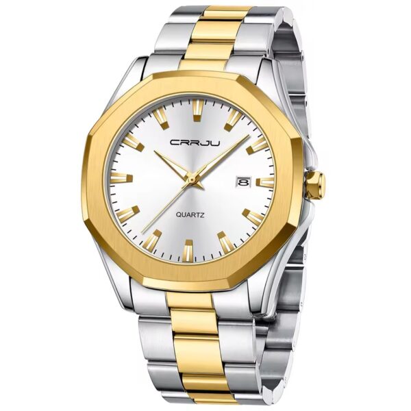 Crrju 5004CH For Men – Silver Gold White - Image 1