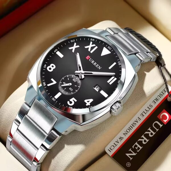 Curren 8472 For Men - Silver Black - Image 1