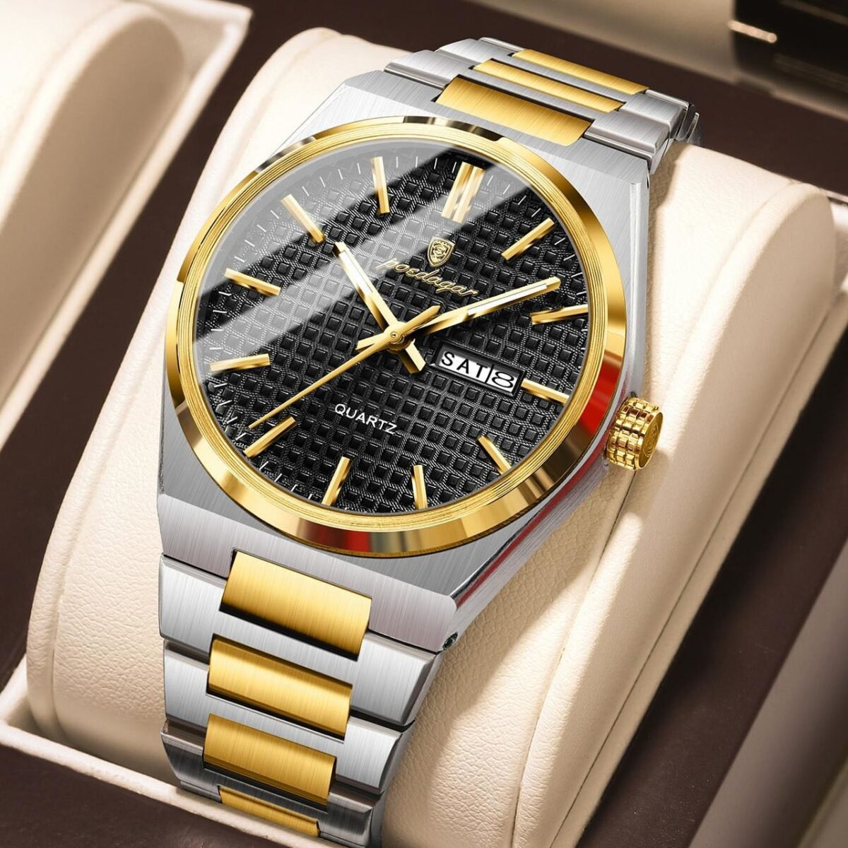 Poedagar 874 CH For Men - Gold Black - Image 1