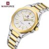 Naviforce 9258 CH For Men - Silver Gold White - Image 3