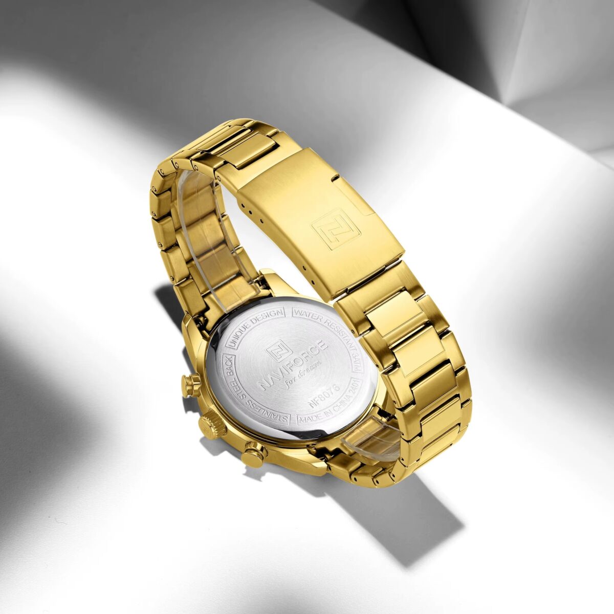 Naviforce 8076 For Men - Gold - Image 4