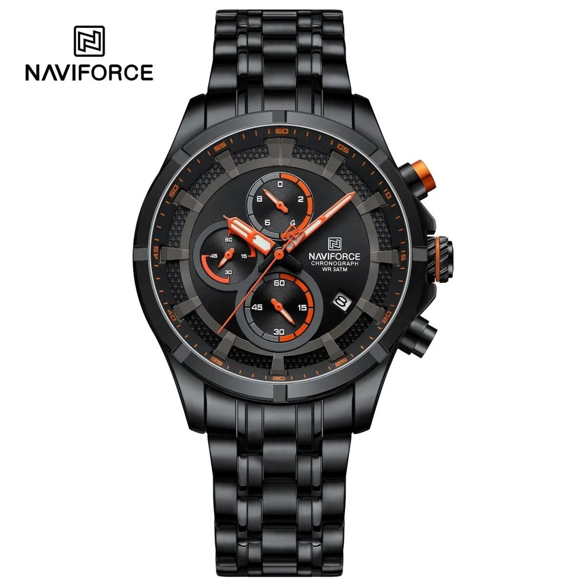 Naviforce 8046 CH - Black Orange For Man - Image 1