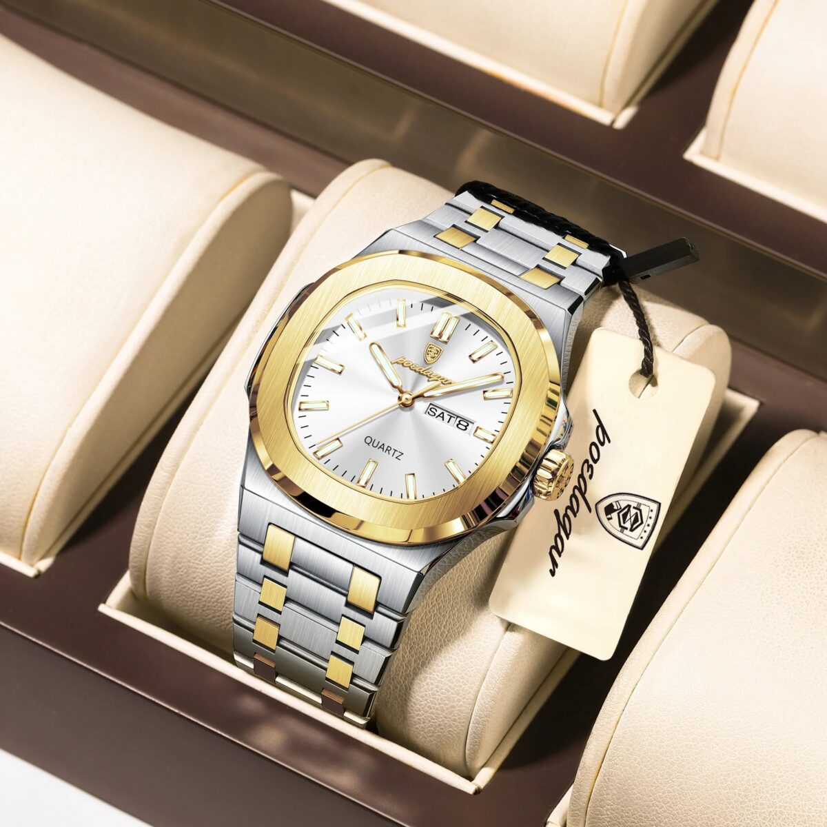 Poedagar 853 CH For Men - Silver Gold - Image 1