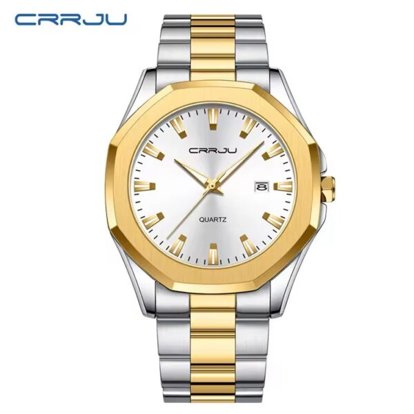 Crrju 5004CH For Men – Silver Gold White - Image 4