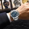 Poedagar 892 CH For Men - Silver Blue - Image 4